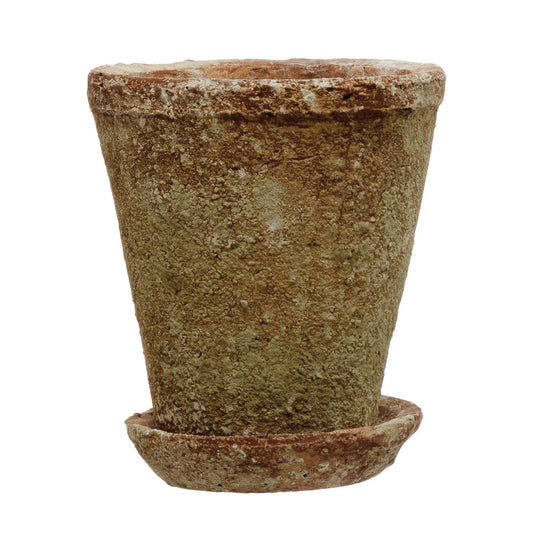 [IN STORE] Distressed Cement saucer, Three Sizes