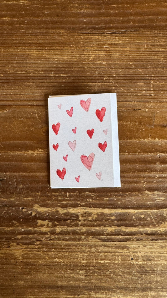 Hearts mini notecard