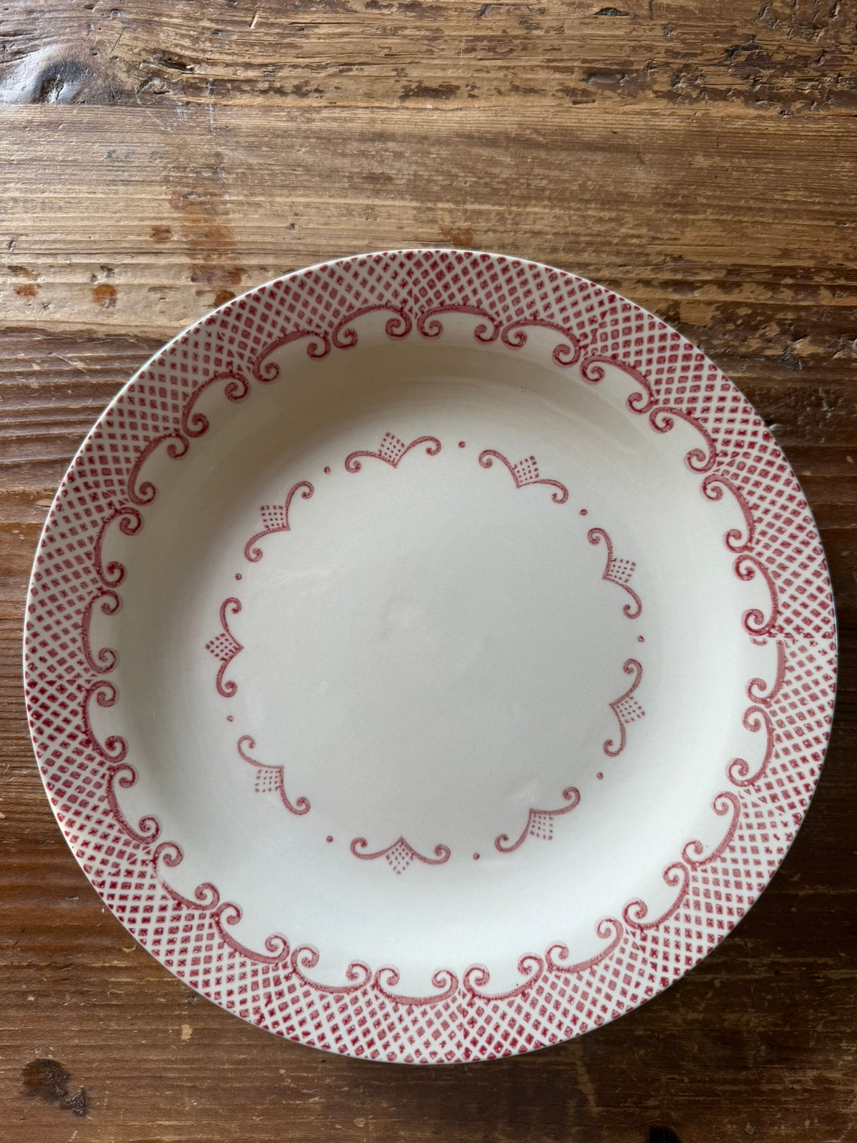 Stoneware Plate with Pattern, 4 Styles