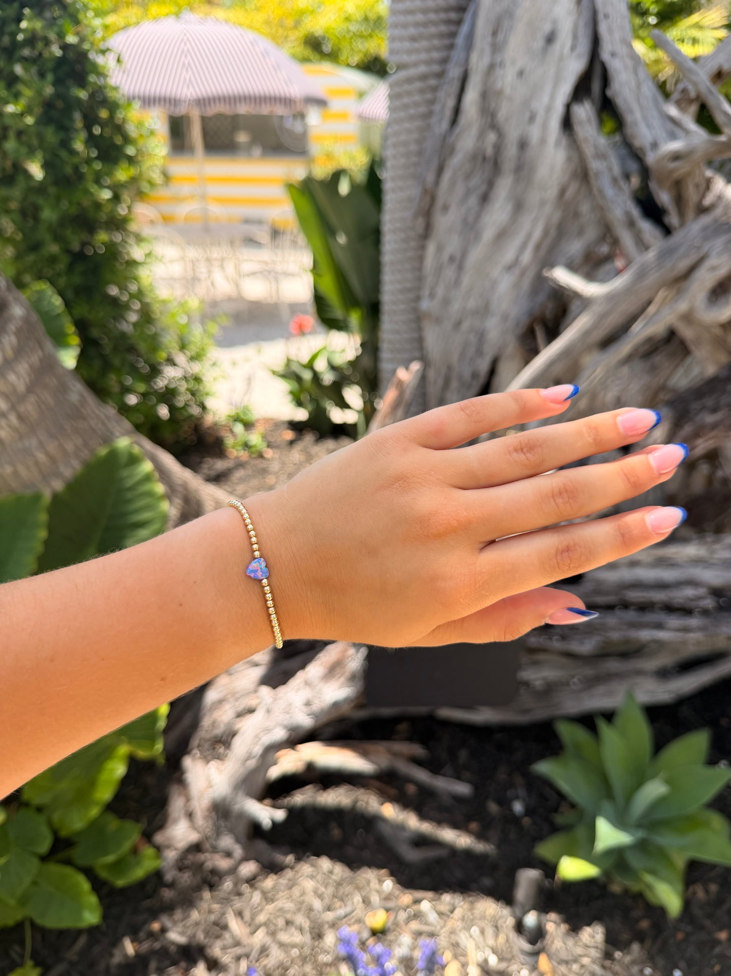 Heart Beaded Opal Bracelet