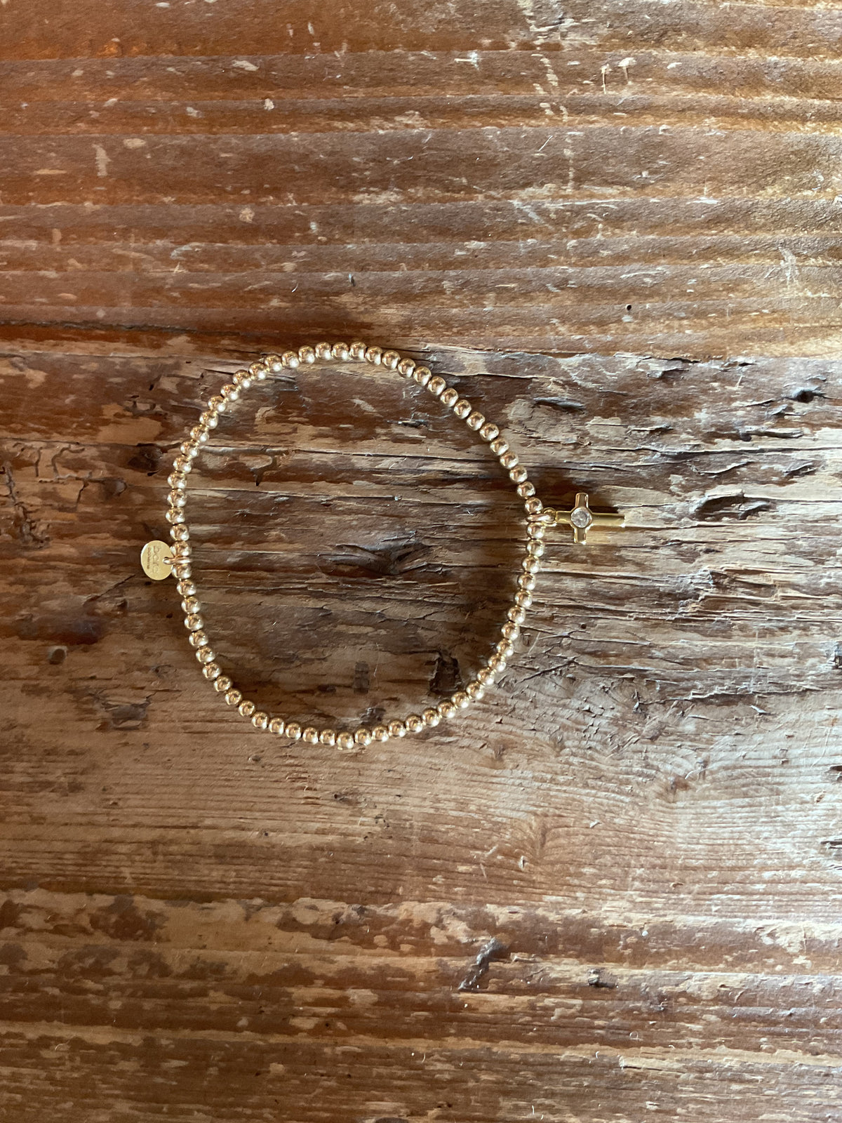 Mary Faith Cross Charm Stretchy Bracelet