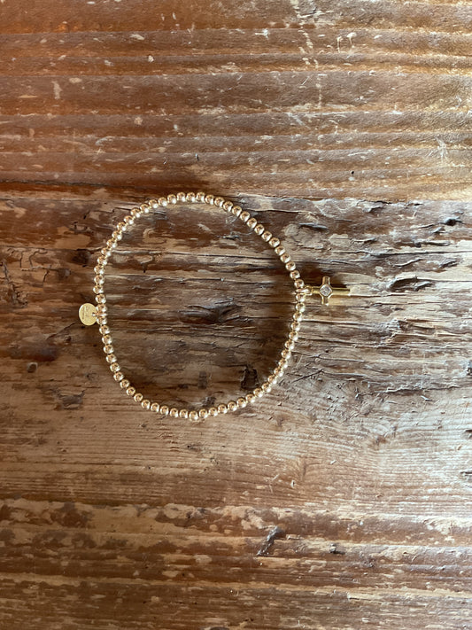 Mary Faith Cross Charm Stretchy Bracelet