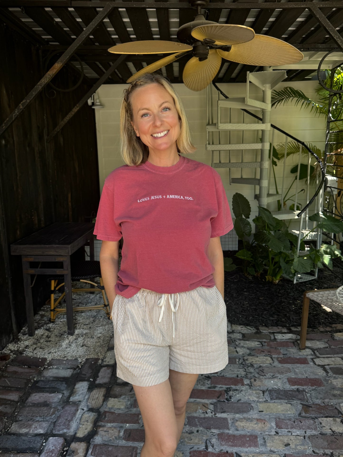 Loves Jesus + America Tee