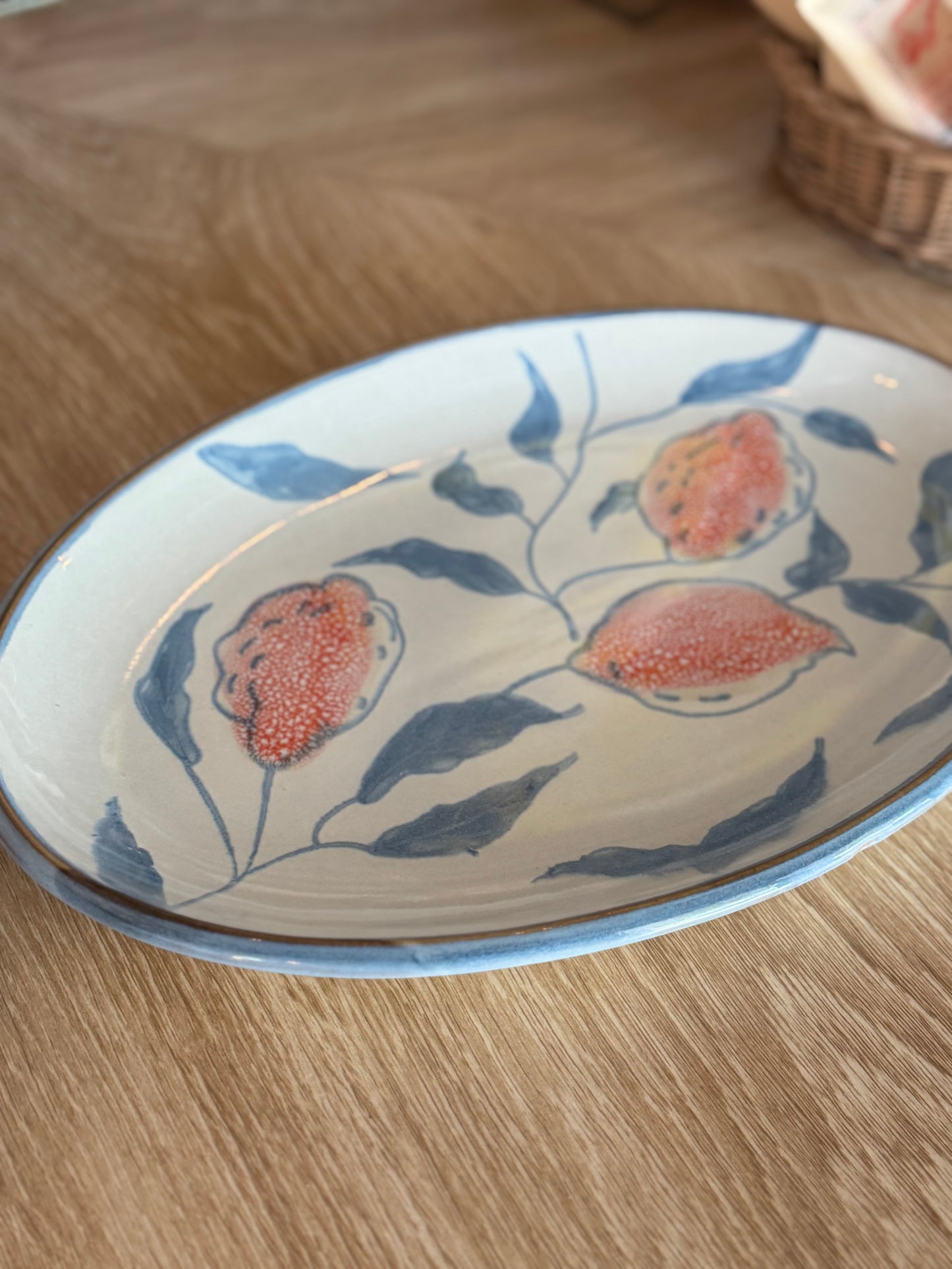 Oval Hand-Painted Lemon Platter