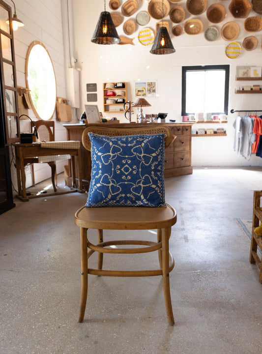 Embroidered Chambray Pillow