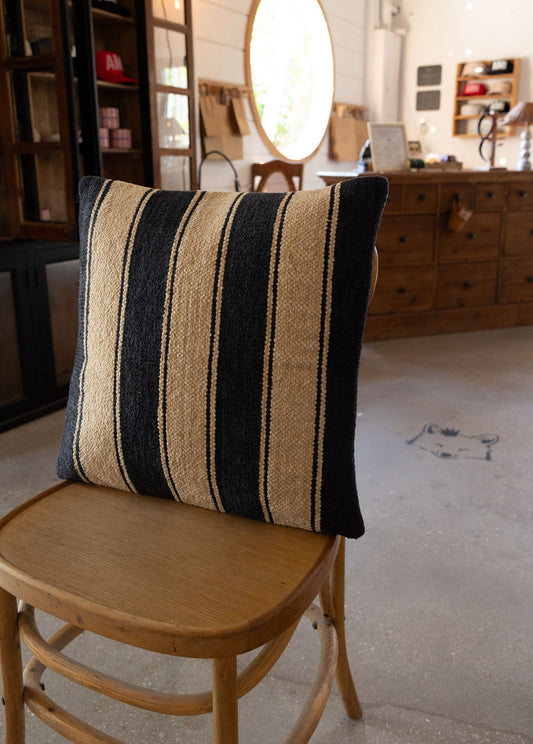 Woven Chenille Striped Pillow