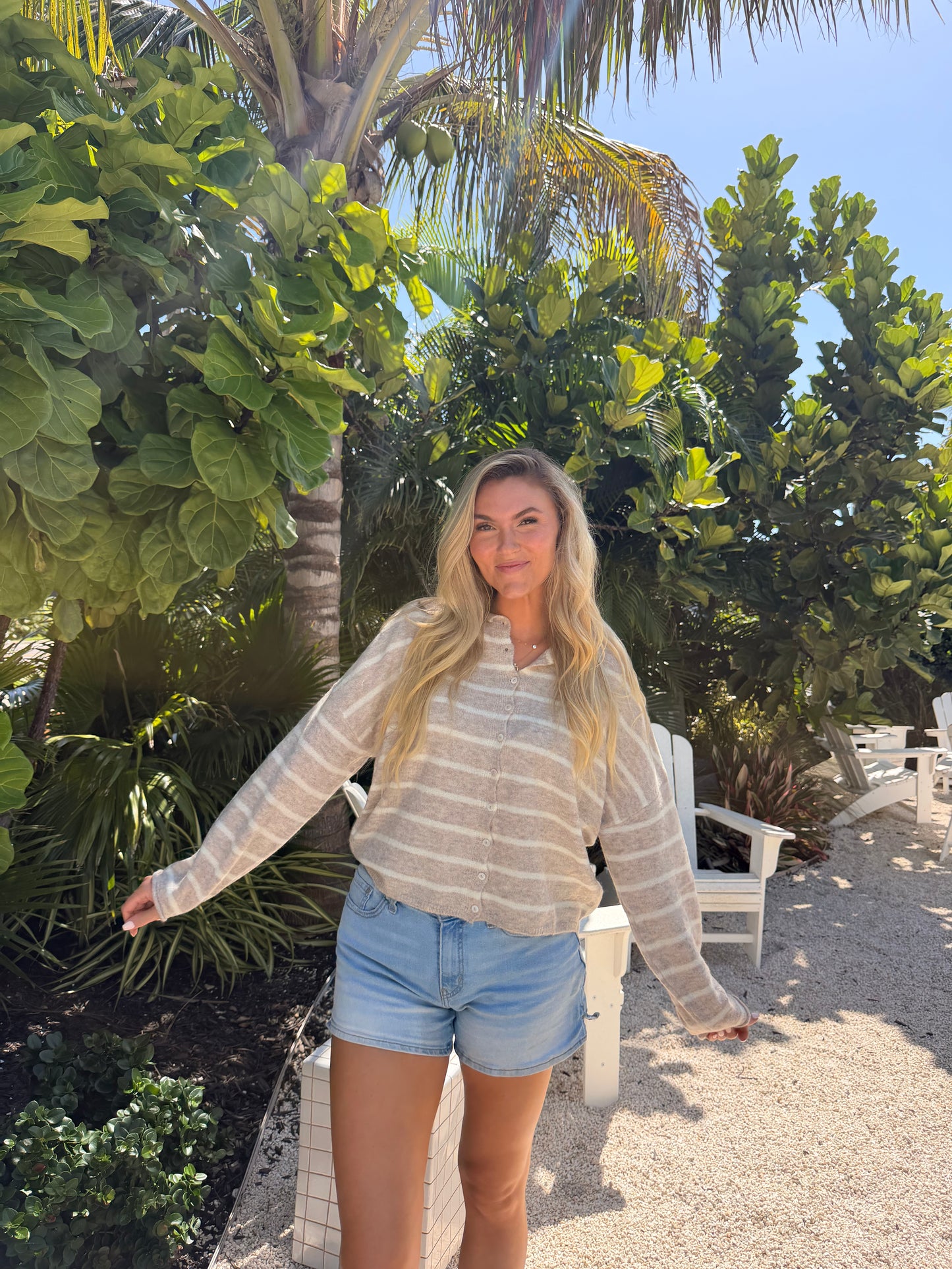 Latte Striped Cardigan