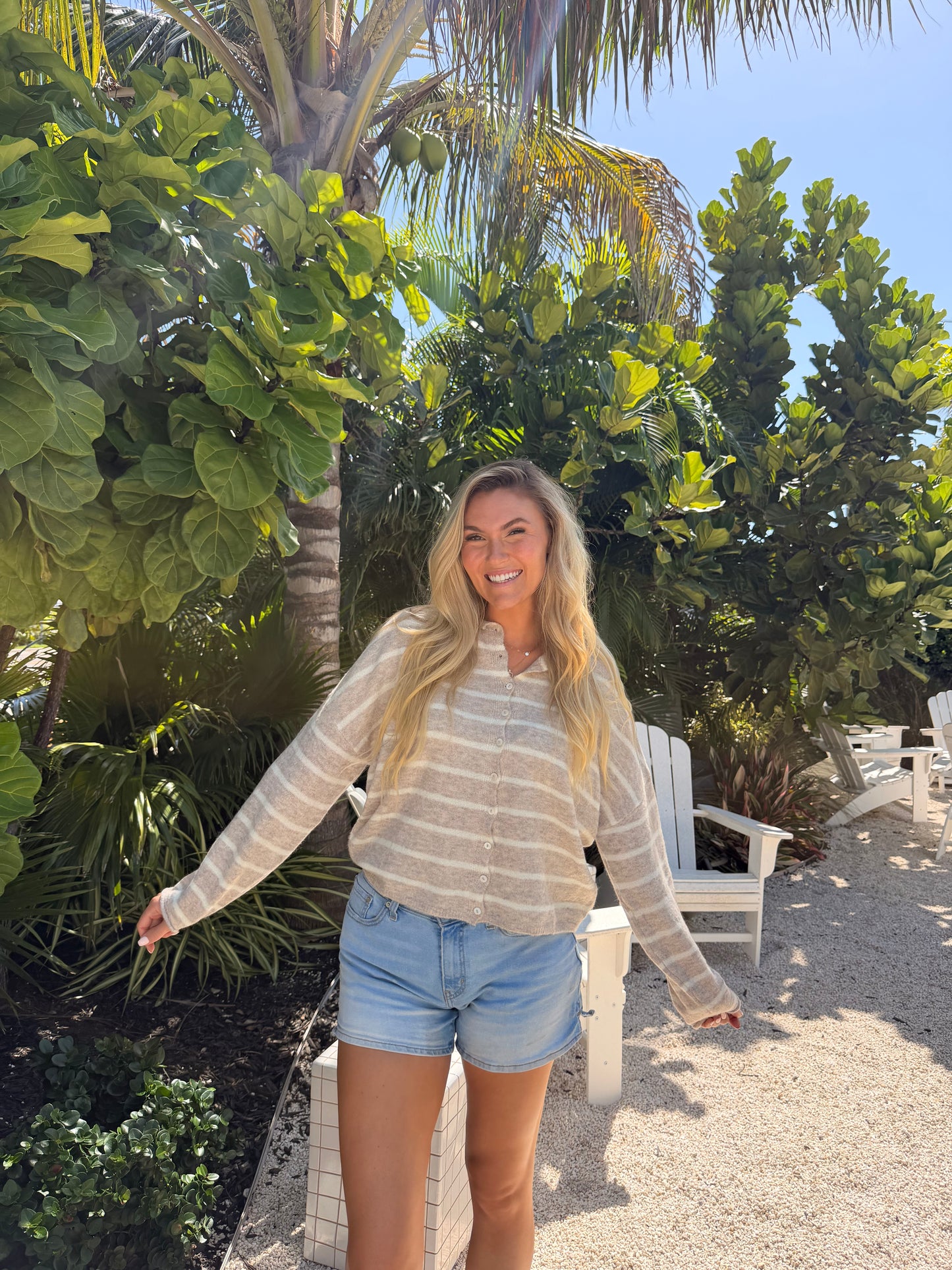 Latte Striped Cardigan