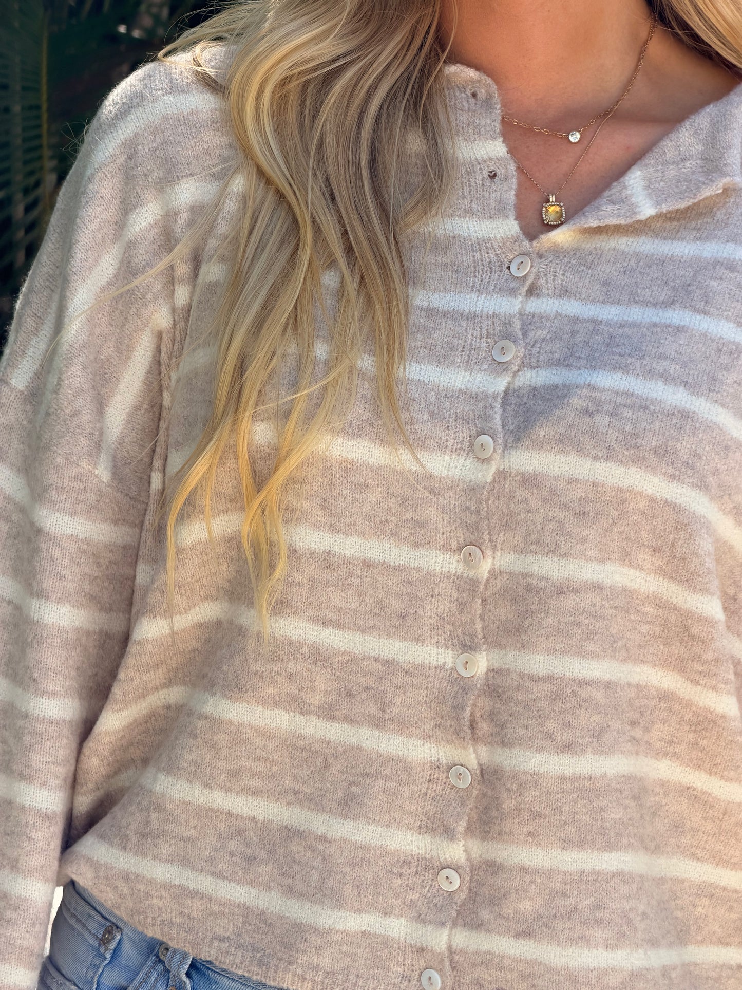 Latte Striped Cardigan