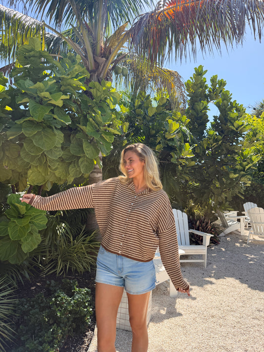 Espresso Striped Cardigan
