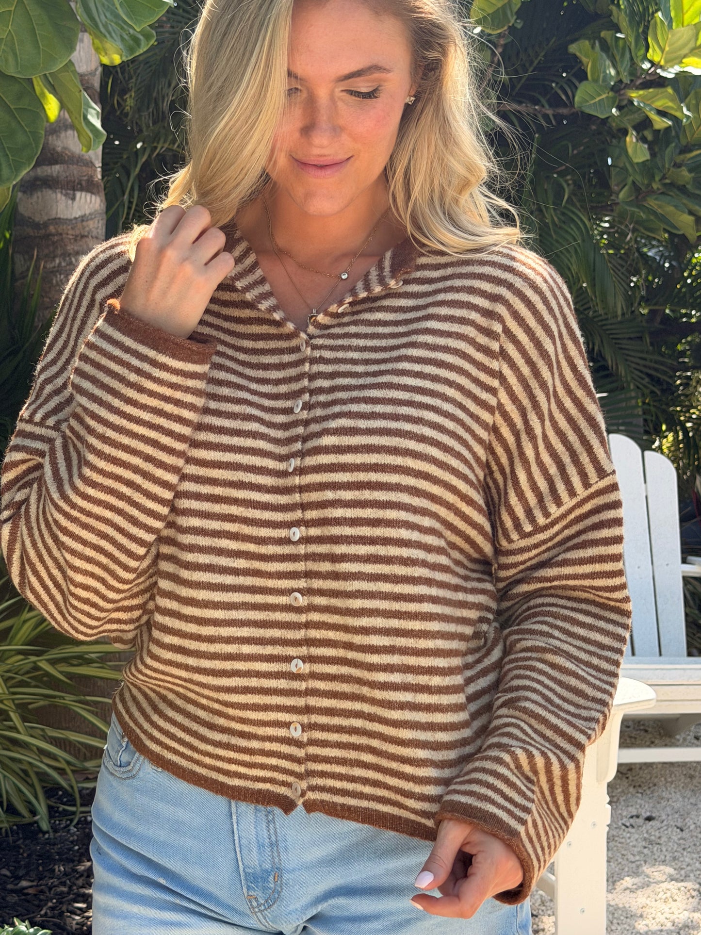 Espresso Striped Cardigan
