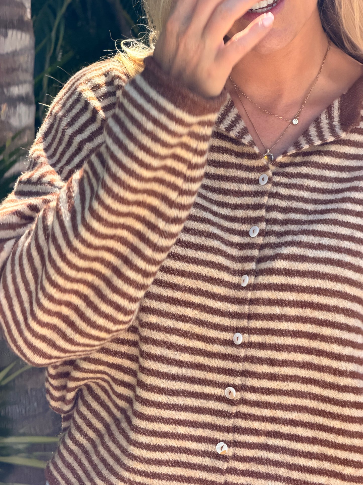 Espresso Striped Cardigan