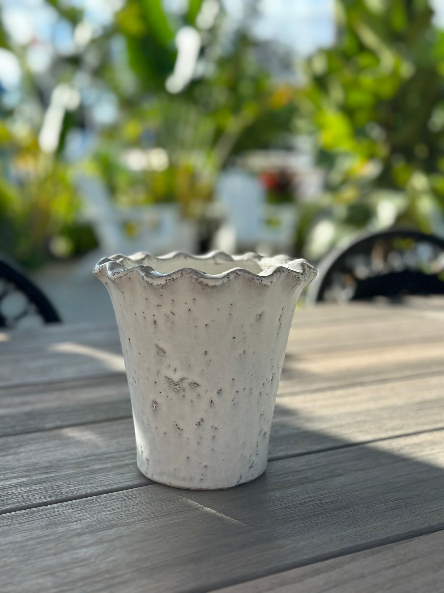 Pie Crust Planters, White