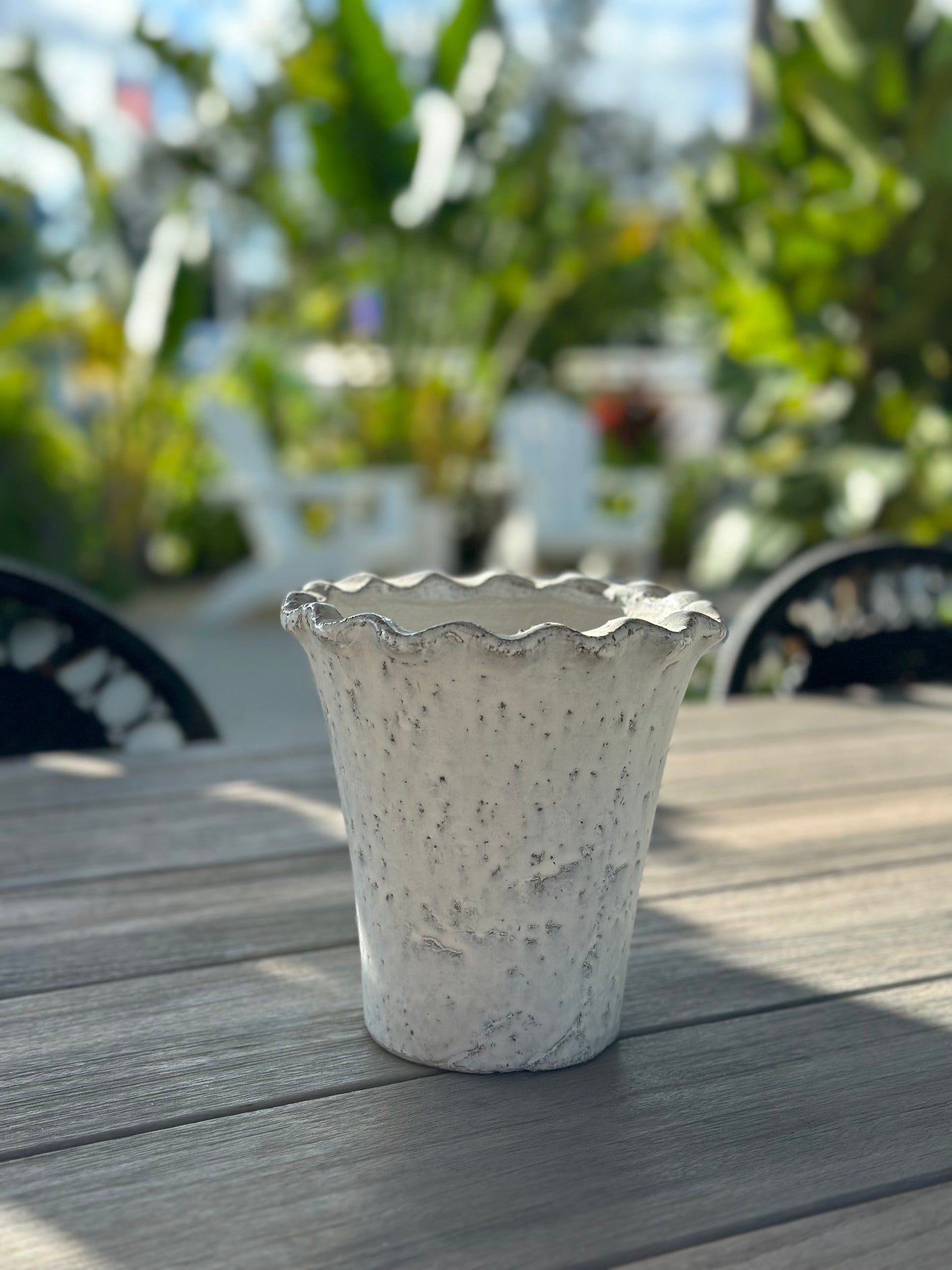 Pie Crust Planters, White