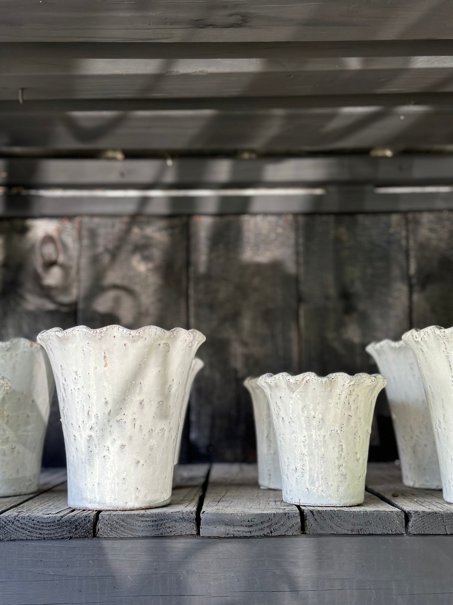 Pie Crust Planters, White