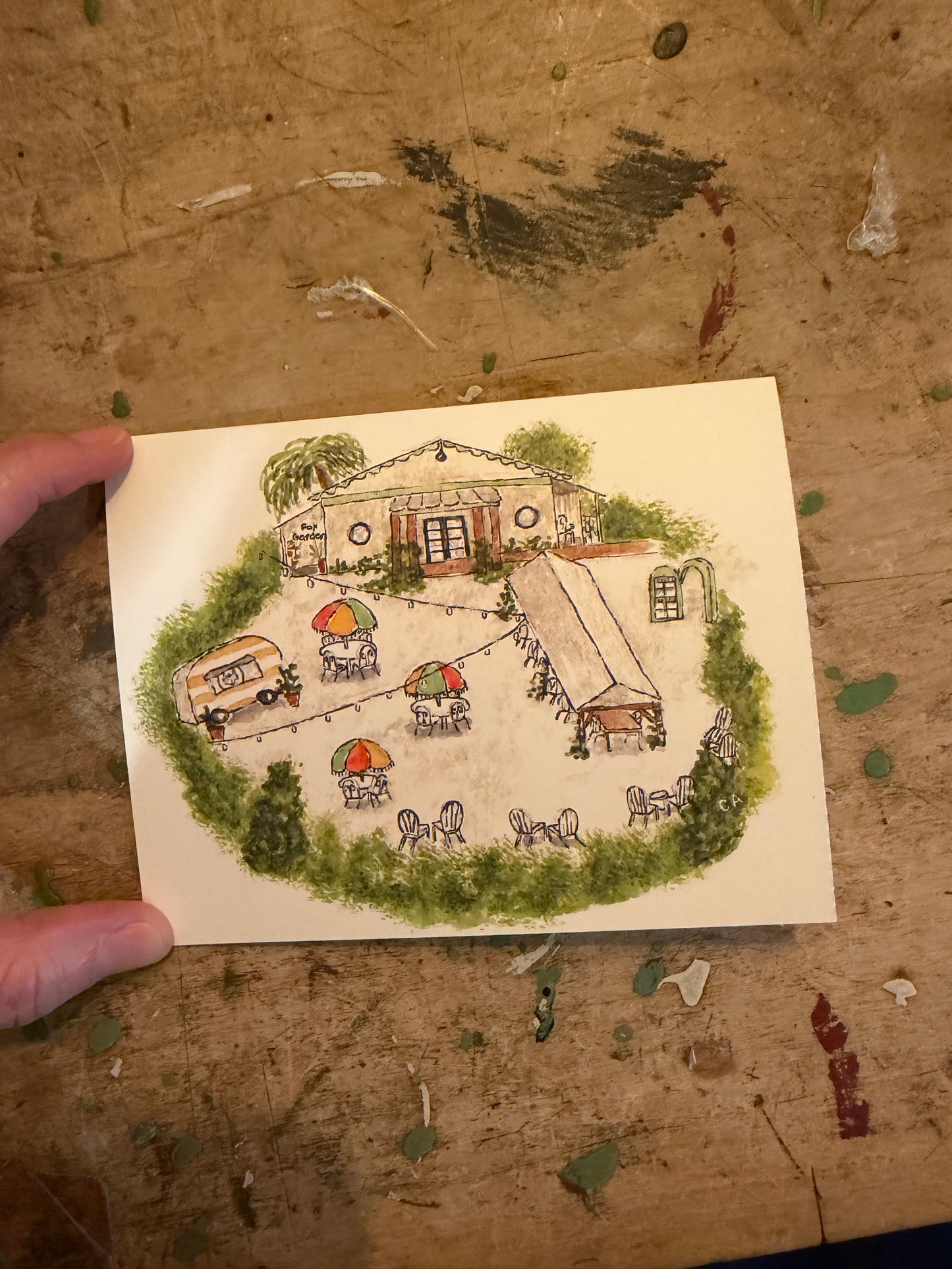 The Fox Courtyard Blank Card