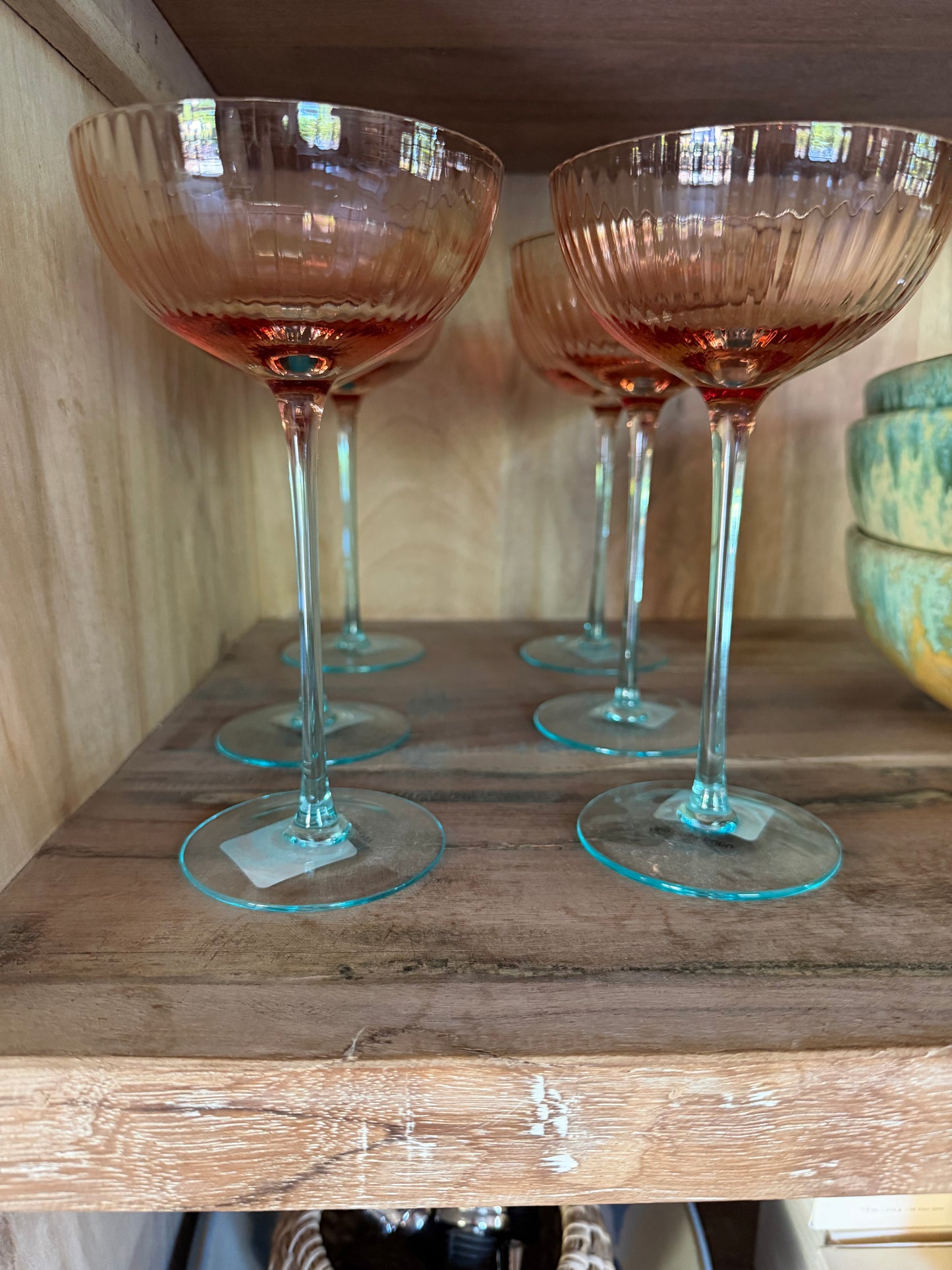 Blush & Blue Stemmed Coupe