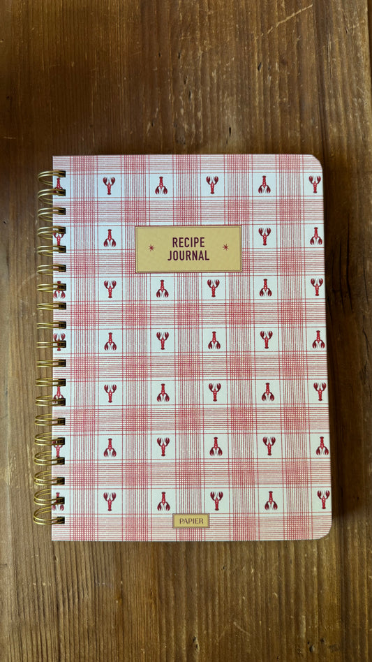 Guided Recipe Journal, B5 Hardcover Spiral - Lobster Gingham
