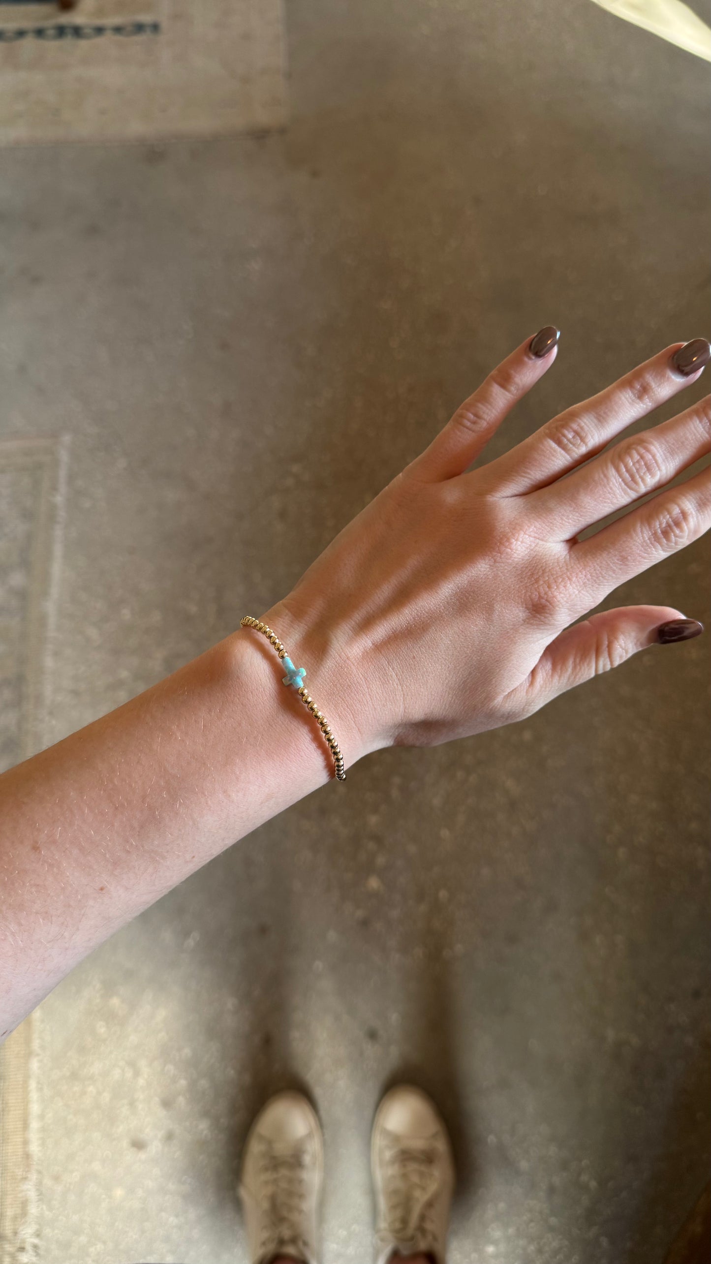 Cross | Beaded Opal Bracelet