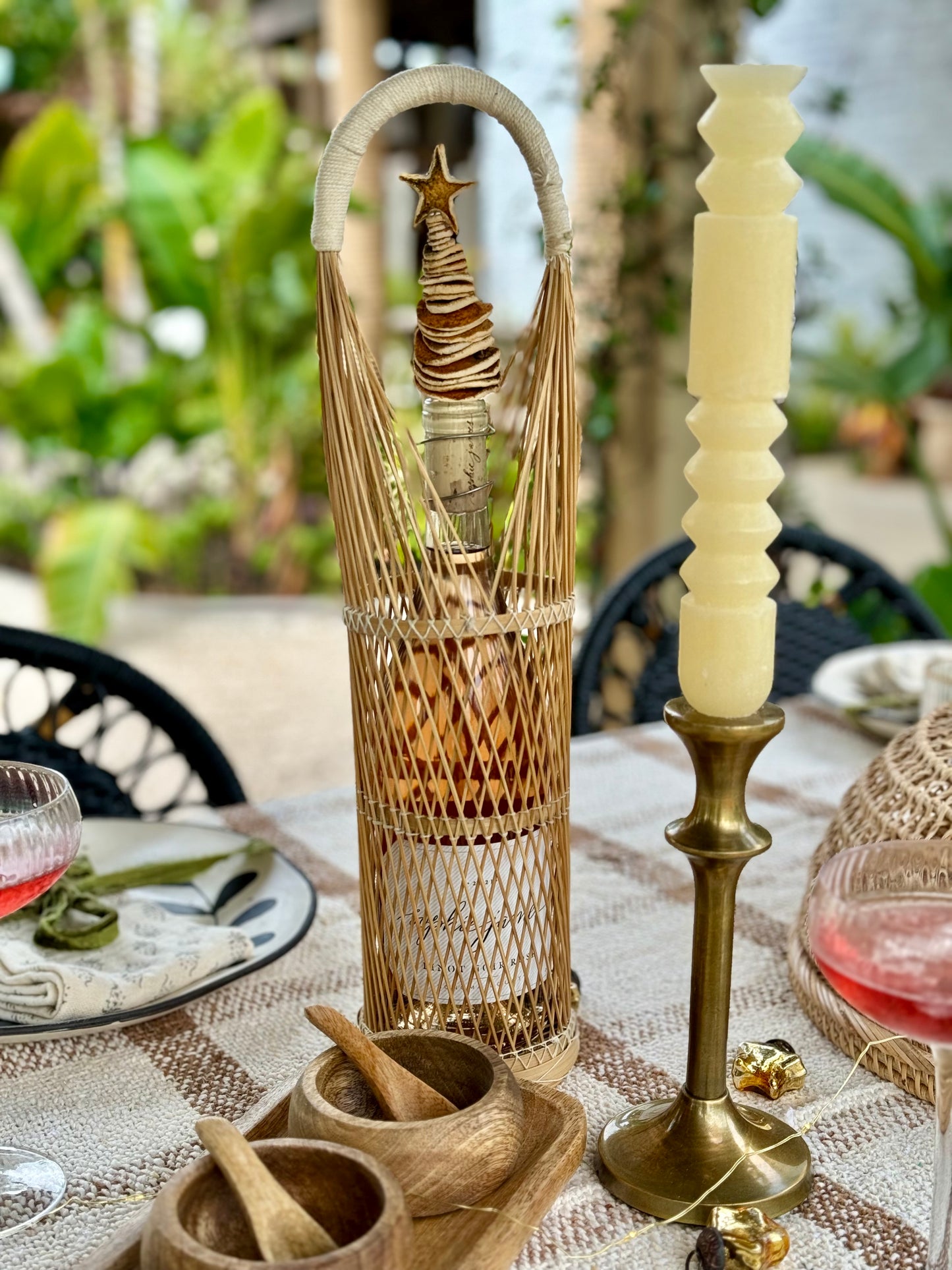 Julieta Bamboo Bottle Carrier