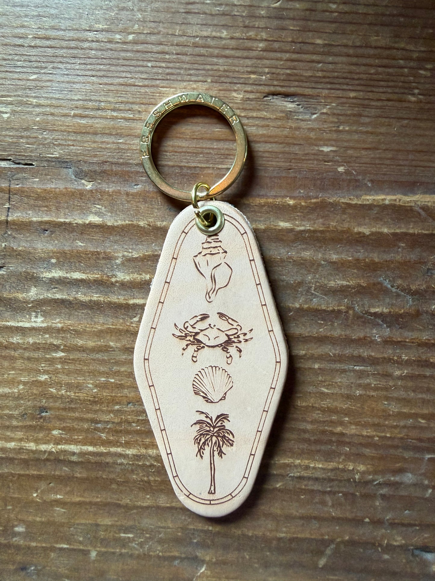 Island Icons Hotel Leather Keychain