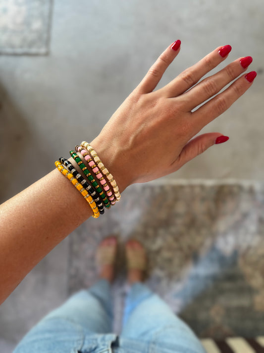 Round Enamel Bracelets, 5 Styles