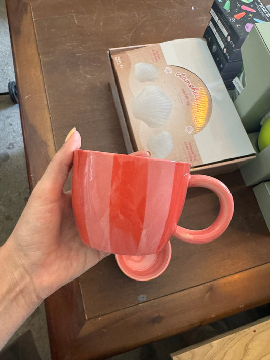Multi Color Mug Pink Handle