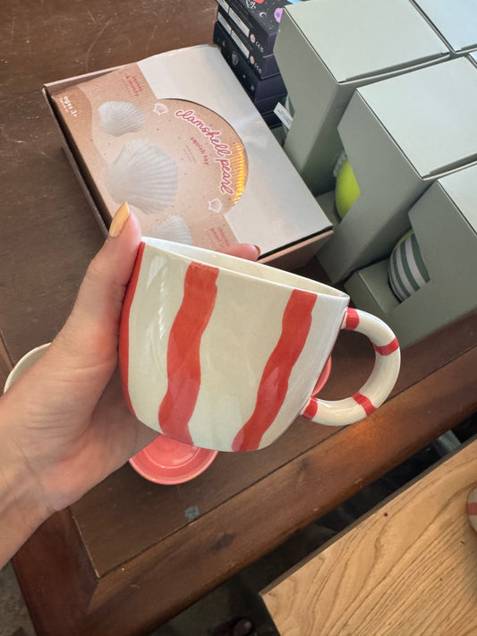 Multi Color Mug Red Striped