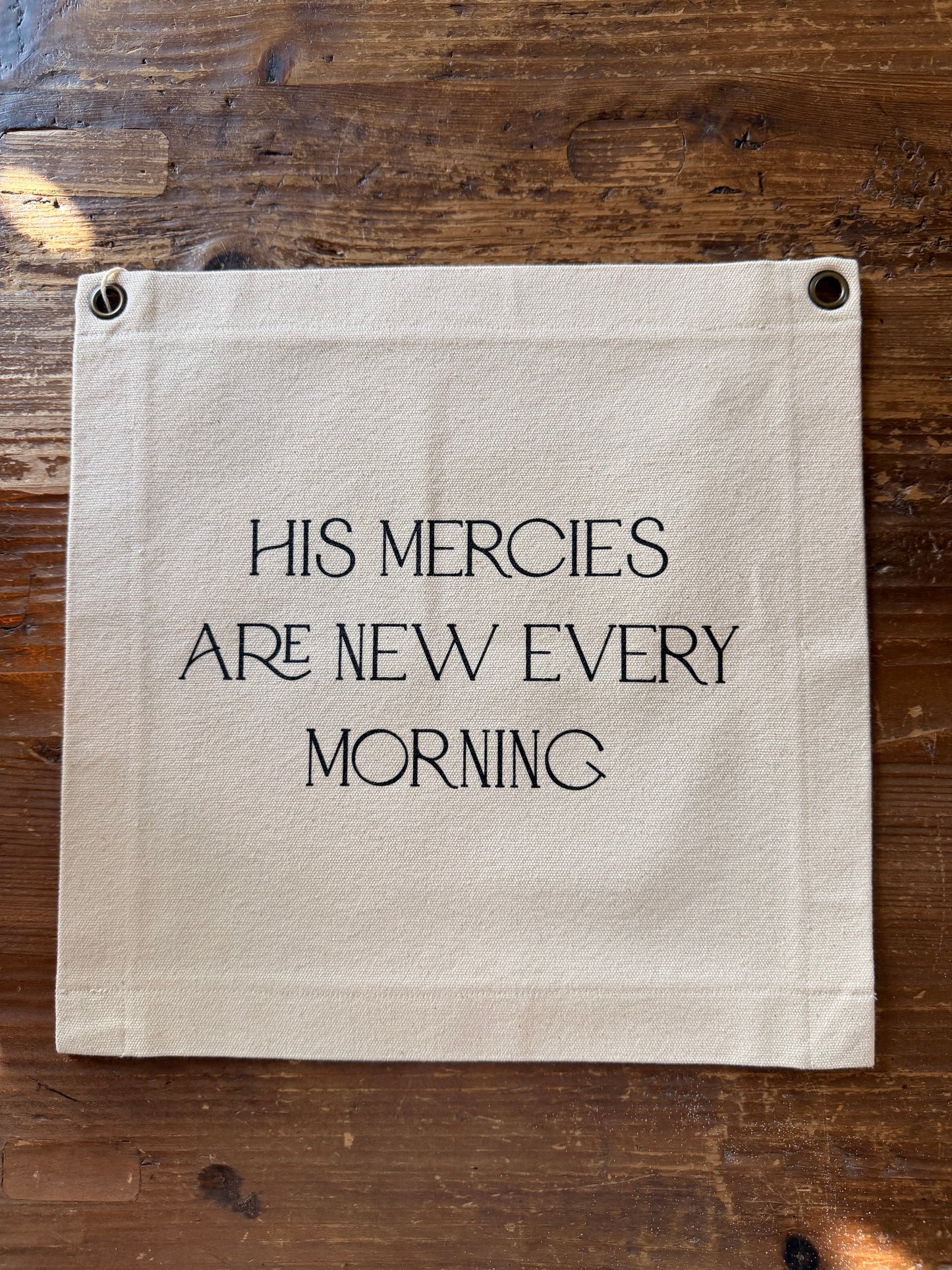 His Mercies Canvas Banner