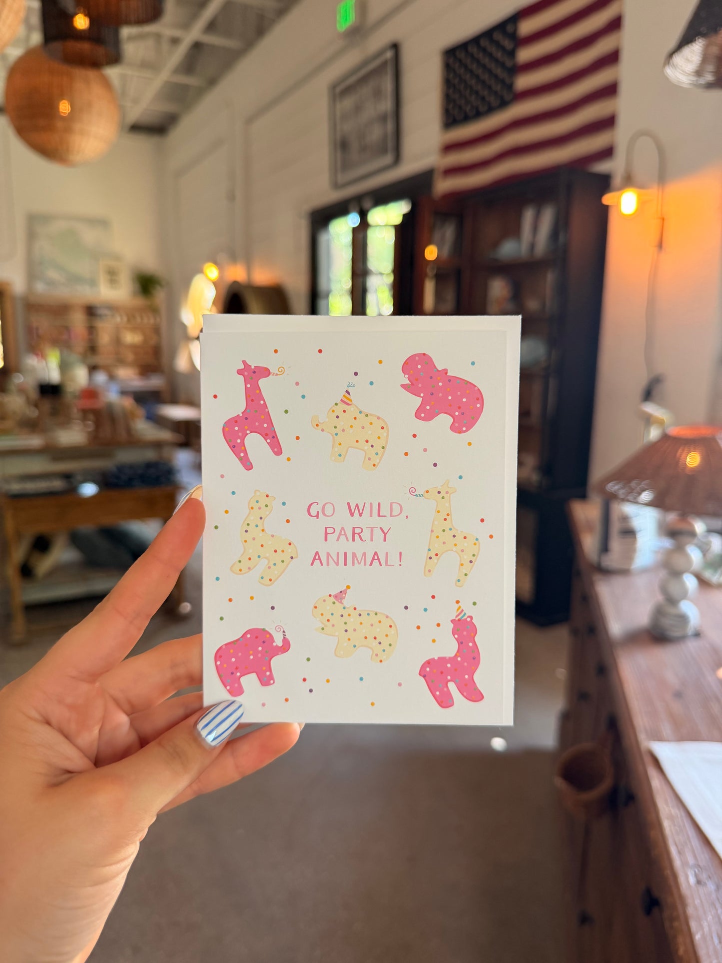 Go Wild Party Animal Frosted Cookies Greeting Card