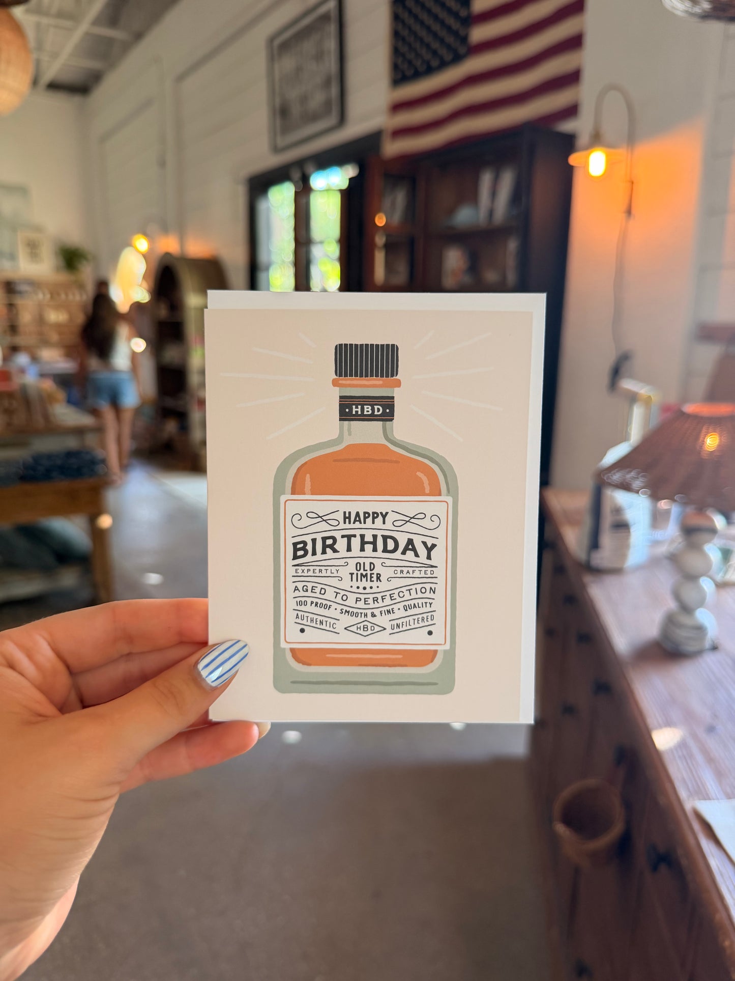 Happy Birthday Whiskey Bottle Greeting Card
