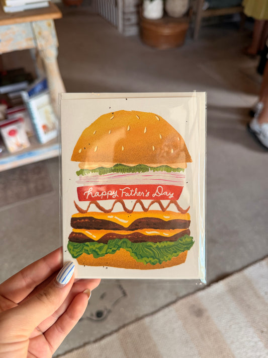 Father's Day Double Cheeseburger Greeting Card