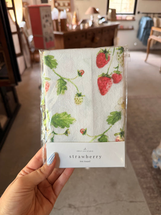 Strawberry Cotton Flour Sack Tea Towel