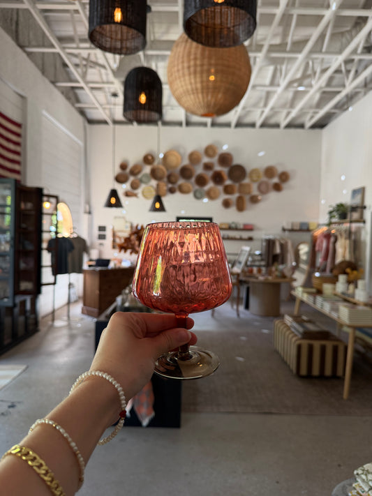 Cranberry Twisted Wine Glass