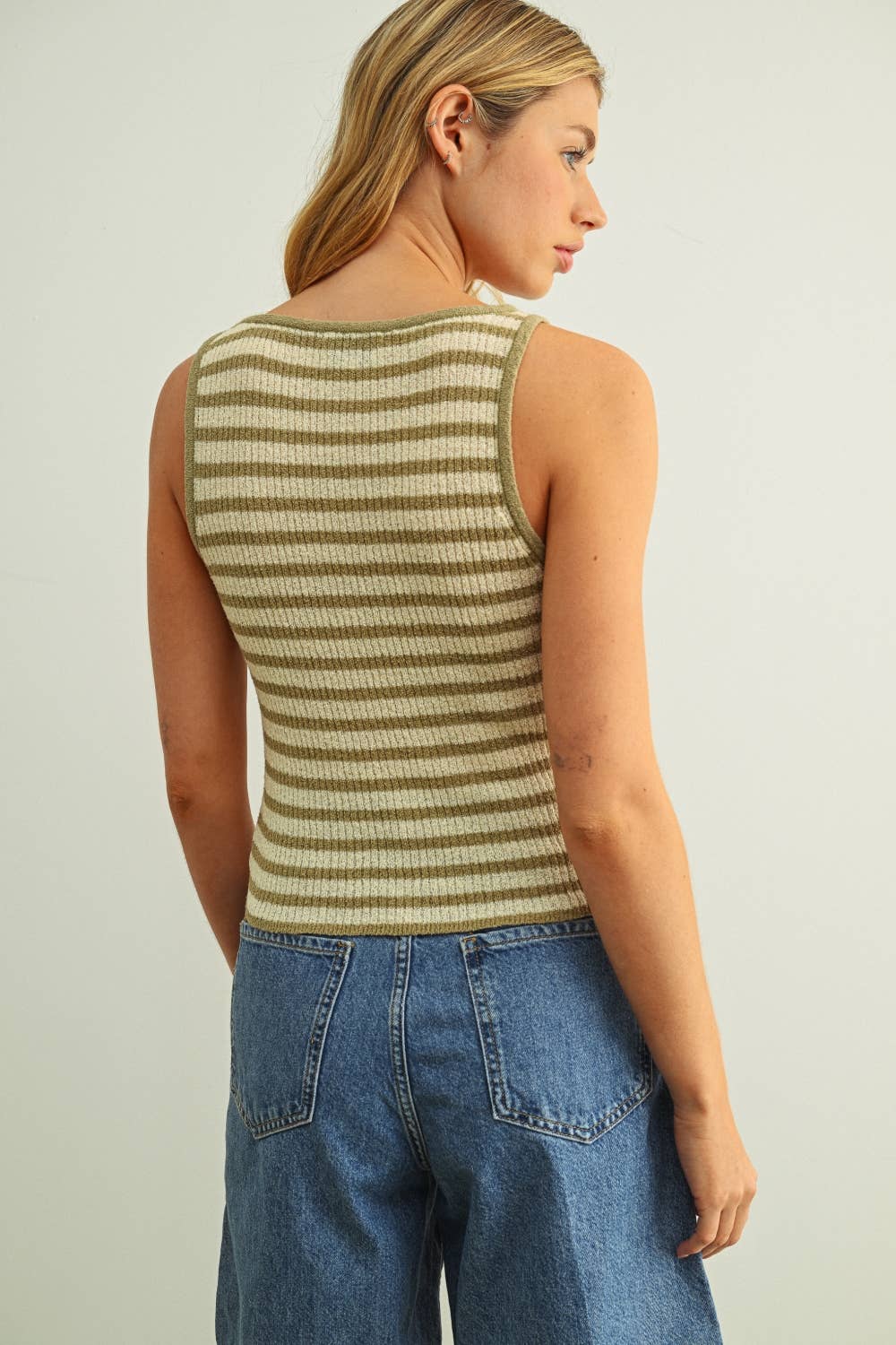 Sage Palm Embroidered Tank
