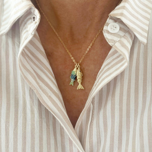 Sea Blue Fishy Necklace