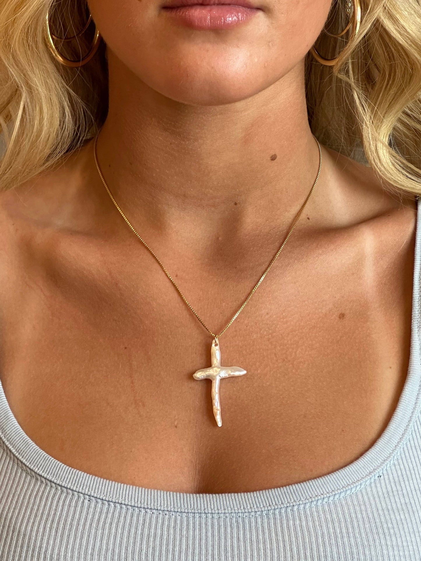 Pearl Cross Necklace
