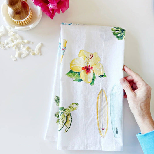 Tropical cotton flour sack tea towel