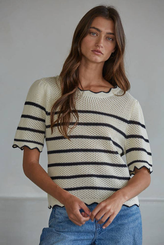 Scallop Knit Sweater
