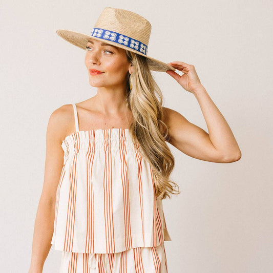 Cherry Pinstripe Daphne Top