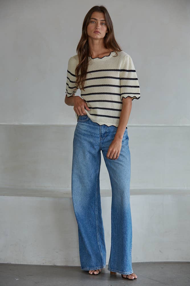 Scallop Knit Sweater